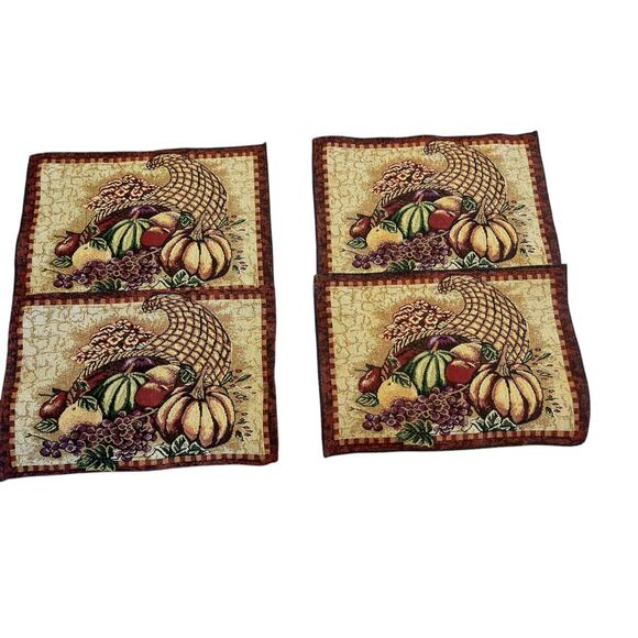 Fall‎ Harvest Thanksgiving 18 X12 Rectangle Cloth 4 Decorative Table Plac… - Picture 3 of 9